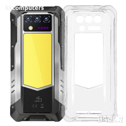Калъф с протектор за Oukitel WP100 Titan – мек TPU удароустойчив калъф, прозрачен или черен