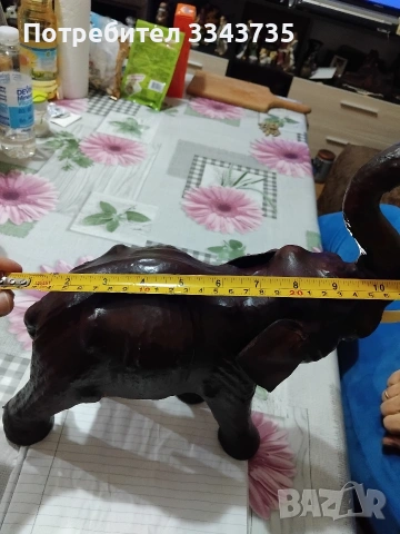 Фигура на слон покрита с естествена кожа., снимка 10 - Антикварни и старинни предмети - 53195297