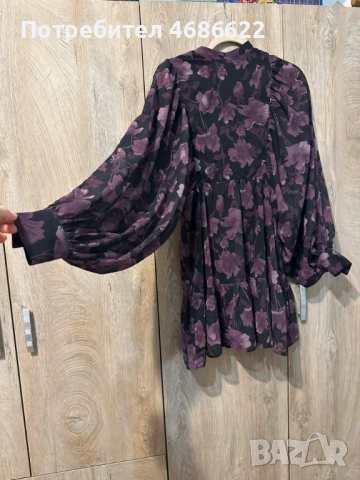 Рокля на цветя - широк ръкав, снимка 4 - Рокли - 53387348