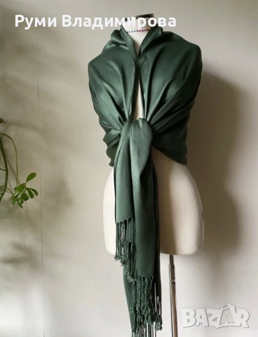 Зелен/ жълт шал/ различни видове, снимка 9 - Шалове - 50106959