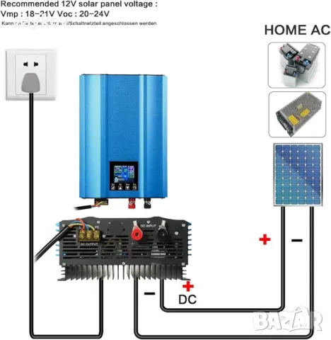 1000 W инвертор на соларен панел, снимка 9 - Соларни лампи - 44449760