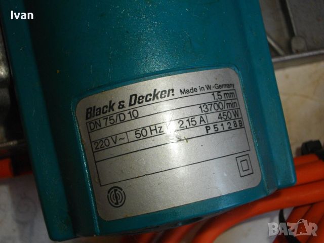 Електрическо ренде оригинално BLACK DECKER Западна Германия Като ново 450 вата/74мм ножове ОТЛИЧНО, снимка 3 - Други инструменти - 46761044