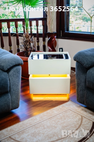 Смарт Шкаф SENSOR GLOW - безжично зареждане, Bluetooth стерео тонколона 20W, USB-A & USB-C, LED , снимка 7 - Шкафове - 52482636