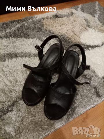 Продавам черни сандали.Естествена кожа, снимка 4 - Сандали - 46117978