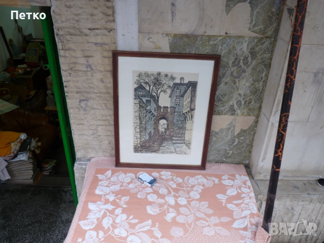 Стара картина  Сузи Аронова  69 / 55 см  , снимка 2 - Антикварни и старинни предмети - 53397399