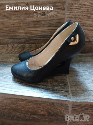 черни обувки , снимка 1 - Дамски обувки на ток - 46458140