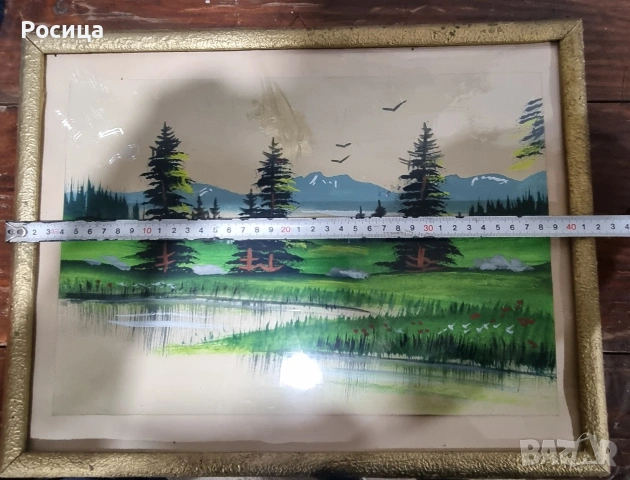 пейзаж с езеро , снимка 2 - Картини - 54000304