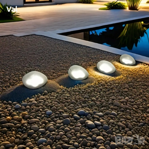 Led соларна лампа Stone - красив дизайн и естествен вид