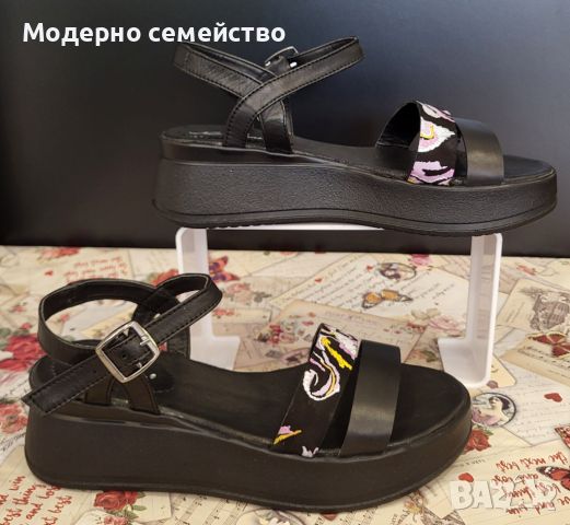 Дамски летни сандали в черно -Български ,естествена кожа , снимка 2 - Сандали - 45946087