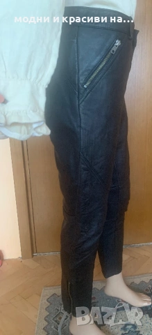 Дамски кожен панталон, размер М, снимка 5 - Панталони - 53219414