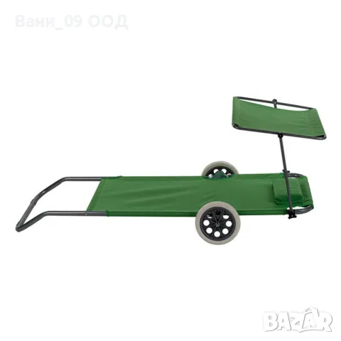 Лесно преносим сгъваем шезлонг със сенник и колелца , снимка 2 - Градински мебели, декорация  - 49712090