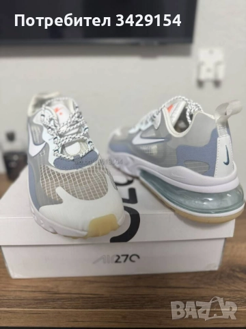 Супер Изгодно НОВИ Nike Air Max 270 React Бялo-Сиво Размер EU 45, снимка 5 - Спортни обувки - 52930830