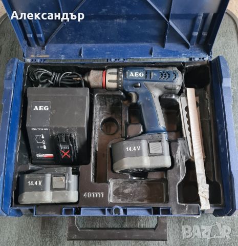 Винтовер AEG с две батерии и зарядно , снимка 1 - Винтоверти - 46059916