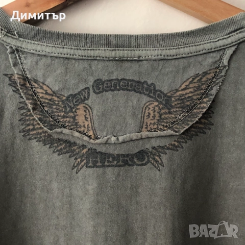 Мъжка сива тениска с принт, снимка 4 - Тениски - 52034390