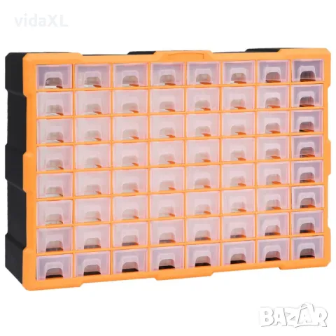 vidaXL Шкаф органайзер с 64 чекмеджета, 52x16x37,5 см（SKU:147579）, снимка 1 - Шкафове - 48514041