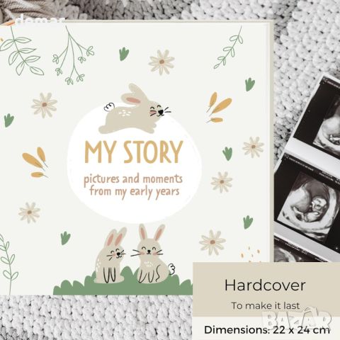 HuBorns Baby Memory Book Бебешки дневник от раждането до 5 години, подарък за бебе, снимка 3 - Други - 45117394