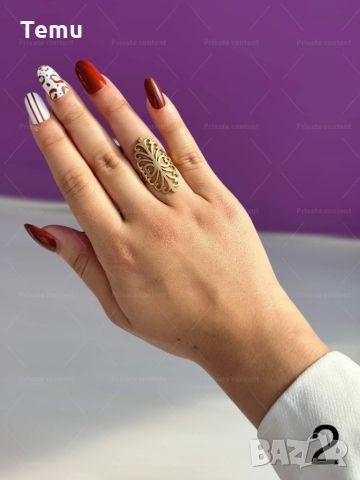 Голям дамски пръстен от неръждаема стомана с интересен дизайн, снимка 6 - Пръстени - 45853139