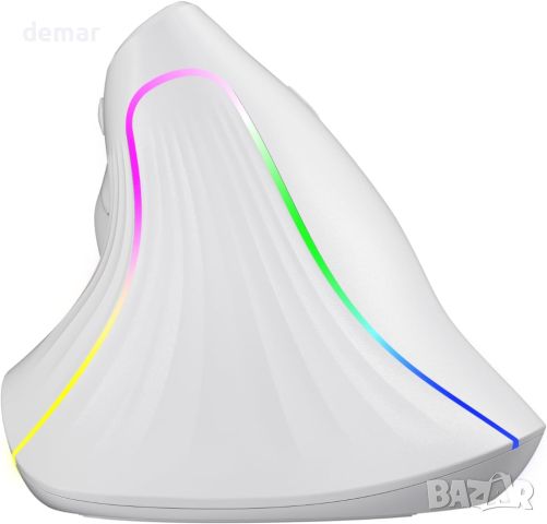 Вертикална безжична мишка CITLLA, ергономична, 2.4G USB приемник и два Bluetooth, RGB, акумулаторна, снимка 1 - Клавиатури и мишки - 45901043