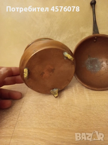 декоративен комплект от бакърени менче и черпаче, снимка 3 - Антикварни и старинни предмети - 53660889