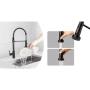 Смесител за кухня с изтеглящ се душ / Смесител за кухня с гъвкав чучур черен или иноксов, снимка 15