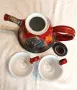 Разкошен Антикварен Рядък Чаен Сервиз hand made DANKO 1990те г., снимка 3
