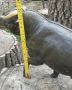 Бик телец фигура статуетка стара голяма черна пластика, рога, животно, Варна, снимка 6