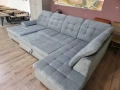 ПРОМОЦИЯ!!! Светло сив П - образен ъглов диван Nixon с функция сън, снимка 6