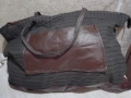 Голяма торба сак плат и кожа нов 62х48 см, снимка 1