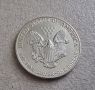 САЩ. 1 сребърен долар. 1991 година.  Американски сребърен орел  Сребро 0.999., снимка 3