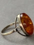 Антикварен съветски сребърен пръстен с кехлибар , снимка 10