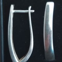 Сребърни обеци, дължина 28 мм., ширина 4 мм. , снимка 1 - Обеци - 45572580