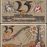 ❤️ ⭐ Notgeld Oberammergau 1921 25 пфенинга UNC нова ⭐ ❤️, снимка 1 - Нумизматика и бонистика - 45351407