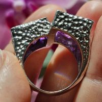 масивен сребърен пръстен с Пурпурен Аметист, снимка 8 - Пръстени - 45113017