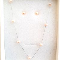 Сребърен синджир с една естествена перла, снимка 3 - Колиета, медальони, синджири - 45792702