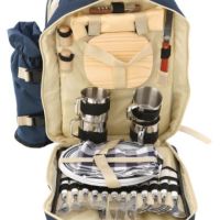 Комплект Раница за Пикник с всички необходими Съдове и Прибори за четирима - Практично и Стилно Реше, снимка 3 - Хладилни чанти - 45538919