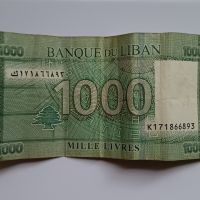 1000 лири Ливан  Арабска банкнота 1000 ливри Ливан , снимка 2 - Нумизматика и бонистика - 45101662
