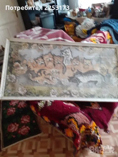 Голяма картина-ковьор за стена.Соц.картини СССР в рамки., снимка 1
