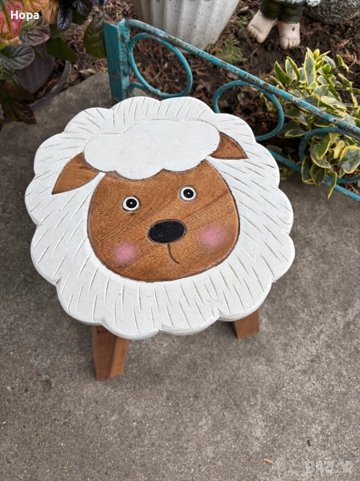 Столче / Табуретка от тиково дърво, снимка 1