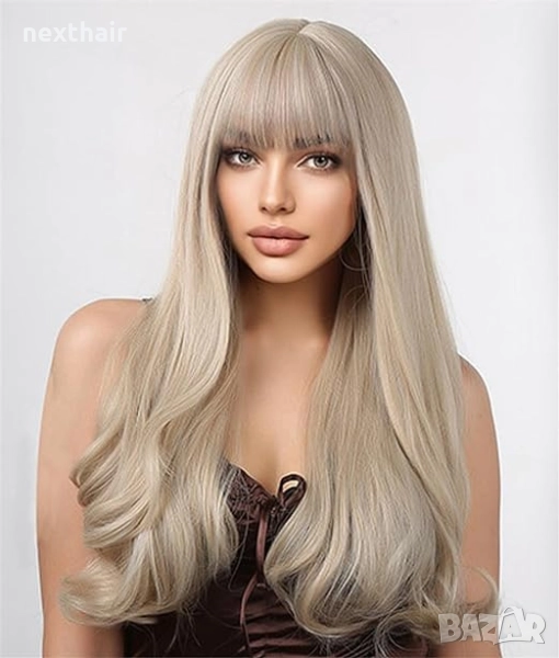 Перлено руса перука с бретон, снимка 1