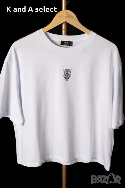 Бяла тениска с бухал, снимка 1