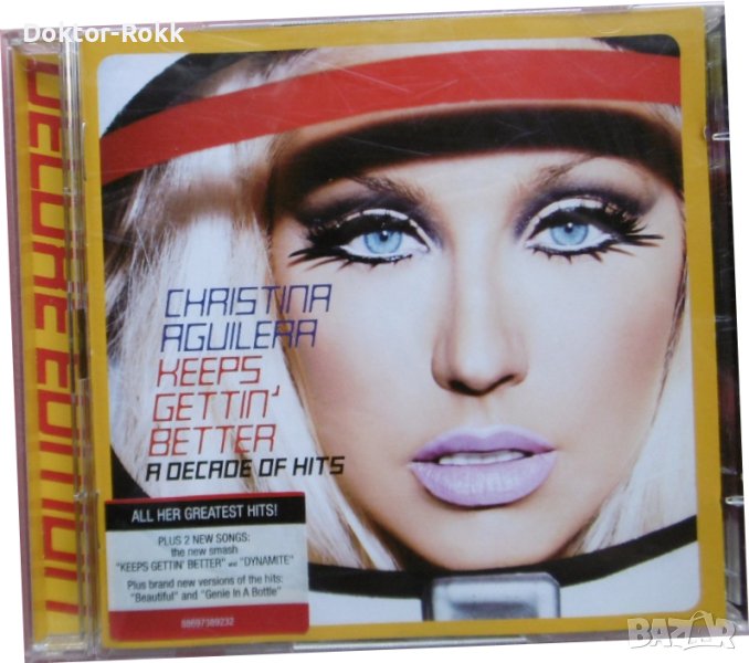 Christina Aguilera– Keeps Gettin' Better: A Decade Of Hits (2008, CD + DVD), снимка 1