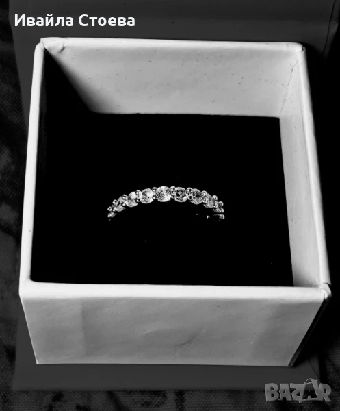 Дамски пръстен от неръждаема стомана с камъни😍, снимка 1