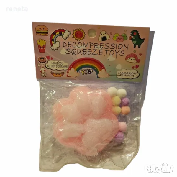 Играчка Таби лапа, Тип squishy, Anti stress, Силиконова, 6 см, снимка 1