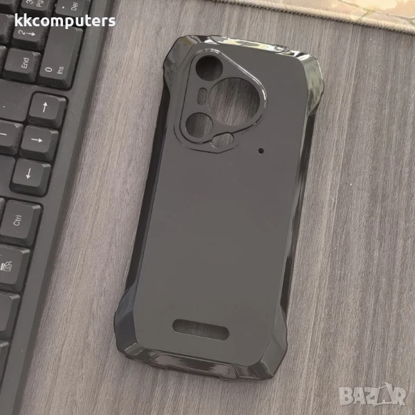 Гъвкав TPU Калъф + Скрийн Протектор за Blackview BL7000 – Прозрачен / Черен, снимка 1