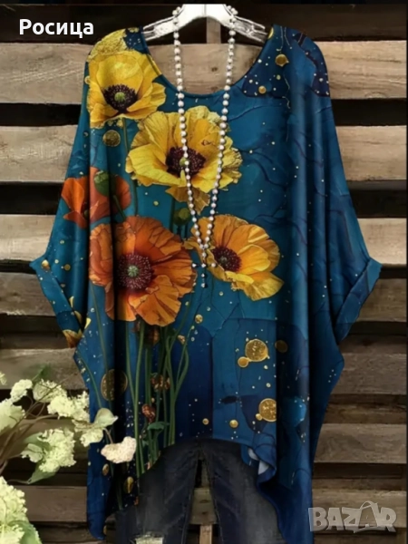 Дамски блузон туника размер 3ХЛ дължина до 90 см ново , снимка 1