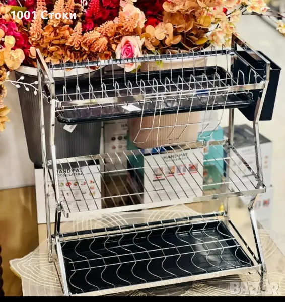 Висококачествен Нов Сушилник Никел  Странични Приставки за Прибори и Чаши   55см Х 45см Х 26см  НОВ, снимка 1