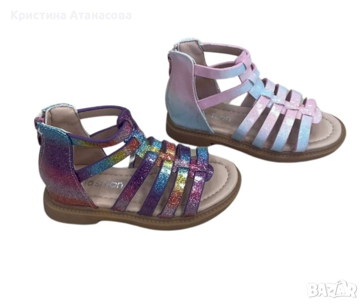 Многоцветни детски сандали за момиче - За цветна разходка през лятото, снимка 1
