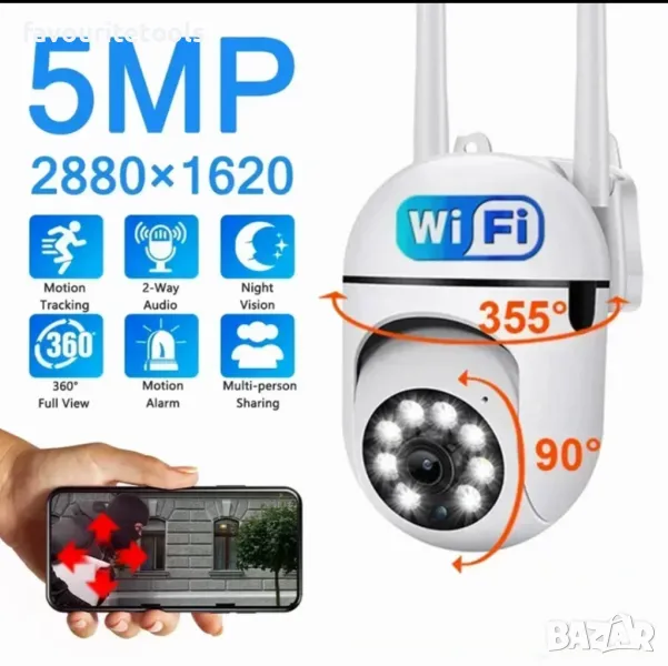 Камера Wifi 5MP, за външни условия, двупосочна, снимка 1