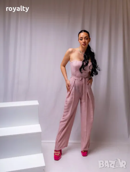 Розов стилен дамски гащеризон , снимка 1