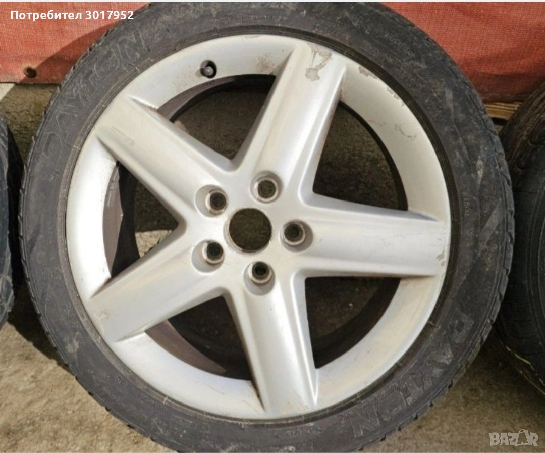 Продавам 4 бр. алуминиеви джанти 17 цола + ПОДАРЪК 4 бр летни гуми в добро състояние. , снимка 1